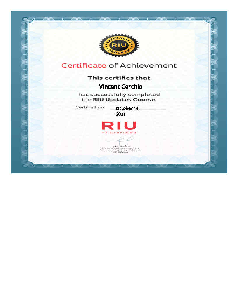 Riu-Specialist-Certificate-Update