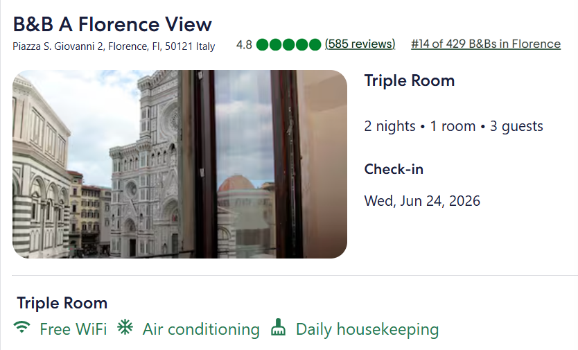 B&B A Florence View hotel exterior